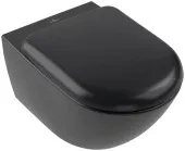 Villeroy & Boch Antao Унитаз с открытым смывным краем, настенный, смыв TwistFlush, Pure Black CeramicPlus, без сиденья 4674T0R7