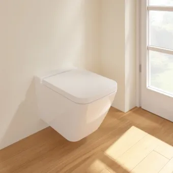 Villeroy & Boch Finion Унитаз с открытым смывным краем, настенный, смыв DirectFlush, Альпийский белый CeramicPlus, без сиденья 4664R0R1