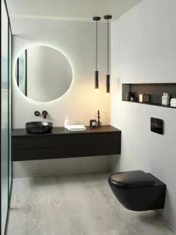 Villeroy & Boch Antao Унитаз с открытым смывным краем, настенный, смыв TwistFlush, Pure Black CeramicPlus, без сиденья 4674T0R7