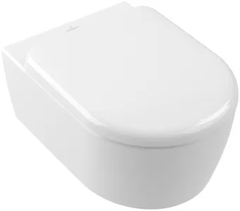 Villeroy & Boch Skyla Комбинированная упаковка подвесной унитаз со смывом TwistFlush[e³],с сиденьем Альпийский белый 5656CL01