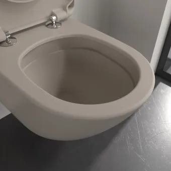 Villeroy & Boch Antao Унитаз с открытым смывным краем, настенный, смыв TwistFlush, Almond (Светло бежевый) CeramicPlus, без сиденья 4674T0AM 