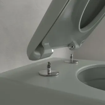 Villeroy & Boch Antao Унитаз с открытым смывным краем, настенный, смыв TwistFlush, Morning Green CeramicPlus, без сиденья 4674T0R8