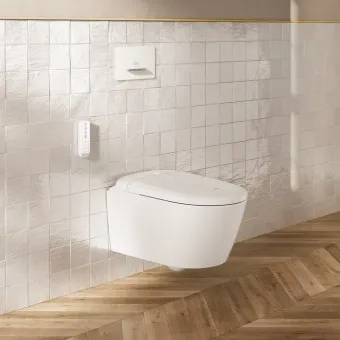 Villeroy & Boch Supreo Select унитаз-биде, унитаз с вертикальным смывом с открытым смывным краем, Альпийский белый CeramicPlus V16EN3R1
