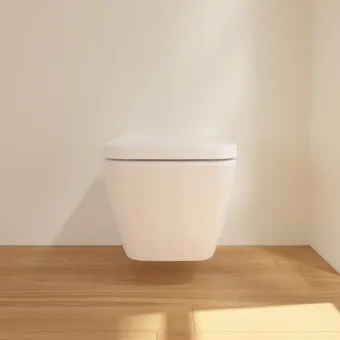 Villeroy & Boch Finion Унитаз с открытым смывным краем, настенный, смыв DirectFlush, Альпийский белый CeramicPlus, без сиденья 4664R0R1