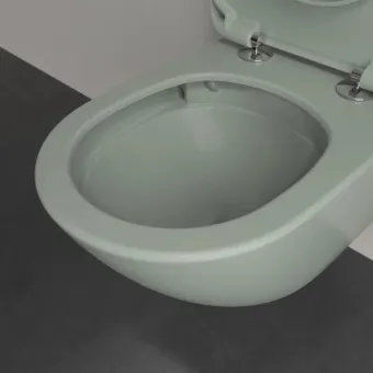 Villeroy & Boch Antao Унитаз с открытым смывным краем, настенный, смыв TwistFlush, Morning Green CeramicPlus, без сиденья 4674T0R8