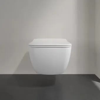Villeroy & Boch Venticello Сиденье с крышкой для унитаза SlimSeat LINE (Sandwich), с функцией автоматического опускания (SoftClosing), со снимаемым сиденьем (QuickRelease), Альпийский белый 9M80S101