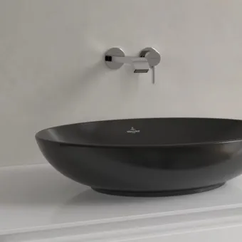 Villeroy & Boch Loop & Friends Раковина для установки на столешницу, 560 x 385 x 120 mm, Pure Black CeramicPlus, без перелива 4A4701R7