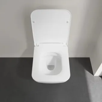 Villeroy & Boch Venticello Сиденье с крышкой для унитаза SlimSeat LINE (Sandwich), с функцией автоматического опускания (SoftClosing), со снимаемым сиденьем (QuickRelease), Альпийский белый 9M80S101