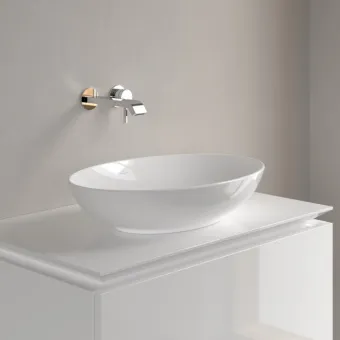 Villeroy & Boch Loop & Friends Раковина для установки на столешницу, 560 x 380 x 120 mm, Альпийский белый, с переливом, нешлифованный 4A470101
