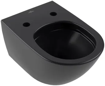 Villeroy & Boch Antao Унитаз с открытым смывным краем, настенный, смыв TwistFlush, Pure Black CeramicPlus, без сиденья 4674T0R7