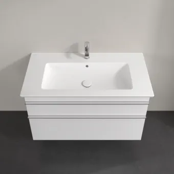 Villeroy & Boch Venticello КОМПЛЕКТ Тумба под раковину, 2 выдвижных ящика, 953 x 590 x 502 mm, Glossy White / Glossy White+Venticello Pаковина для установки на тумбу, 1000 x 500 x 170 mm, с переливом, Альпийский белый A92601DH+4104AL01