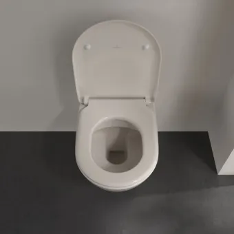 Villeroy & Boch Subway 2.0 Унитаз с открытым смывным краем, настенный, смыв DirectFlush, Pergamon CeramicPlus 5614R0R3+Сиденье с крышкой для унитаза, с функцией авто опускания (SoftClosing), со снимаемым сиденьем (QuickRelease), Pergamon 9M78S1R3