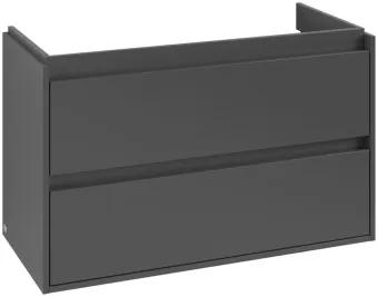 Villeroy & Boch Skyla Тумба под раковину, 2 выдвижных ящика, 972 x 596 x 439 mm, Graphite +Skyla Pаковина для установки на тумбу, 1000 x 470 x 165 mm, с переливом, Альпийский белый C79900VR+5A51A501