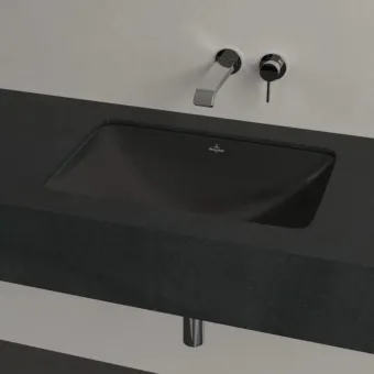 Villeroy & Boch Loop & Friends Раковина для установки под столешницу, внутренний размер 540 x 340 x 135 mm, Pure Black CeramicPlus, с переливом, наружная сторона покрыта глазурью 4A5700R7