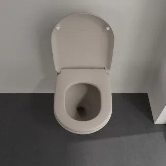 Villeroy & Boch Antao Унитаз с открытым смывным краем, настенный, смыв TwistFlush, Almond (Светло бежевый) CeramicPlus, без сиденья 4674T0AM 