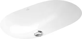 Villeroy & Boch O.novo Раковина для установки под столешницу, внутренний размер 530 x 320 x 150 mm, Альпийский белый CeramicPlus, с переливом 416250R1