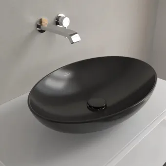Villeroy & Boch Loop & Friends Раковина для установки на столешницу, 560 x 385 x 120 mm, Pure Black CeramicPlus, без перелива 4A4701R7