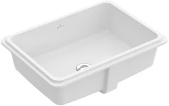 Villeroy & Boch Tube Раковина для установки под столешницу, внутренний размер 500 x 355 x 135, Альпийский белый, с переливом 41525001