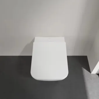 Villeroy & Boch Venticello Сиденье с крышкой для унитаза SlimSeat LINE (Sandwich), с функцией автоматического опускания (SoftClosing), со снимаемым сиденьем (QuickRelease), Альпийский белый 9M80S101