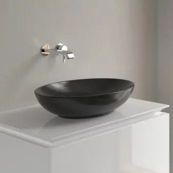 Villeroy & Boch Loop & Friends Раковина для установки на столешницу, 560 x 385 x 120 mm, Pure Black CeramicPlus, без перелива 4A4701R7