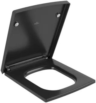 Villeroy & Boch Memento 2.0 Сиденье с крышкой для унитаза, с функцией автоматического опускания (SoftClosing), со снимаемым сиденьем (QuickRelease), Pure Black 8M24S1R7