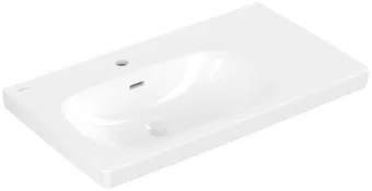 Villeroy & Boch Skyla Pаковина для установки на тумбу крыло справа, 800 x 460 x 160 mm, с переливом, Альпийский белый 5A52L101