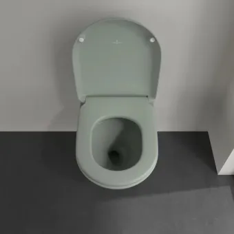 Villeroy & Boch Antao Унитаз с открытым смывным краем, настенный, смыв TwistFlush, Morning Green CeramicPlus, без сиденья 4674T0R8