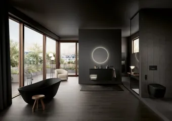 Villeroy & Boch Supreo Select унитаз-биде, унитаз с вертикальным смывом с открытым смывным краем, Pure Black CeramicPlus V16EN3R7