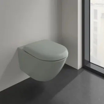 Villeroy & Boch Antao Унитаз с открытым смывным краем, настенный, смыв TwistFlush, Morning Green CeramicPlus, без сиденья 4674T0R8