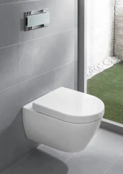 Villeroy & Boch Subway 2.0 Сиденье с крышкой для унитаза, с функцией автоматического опускания (SoftClosing), со снимаемым сиденьем (QuickRelease), Альпийский белый 9M68S101