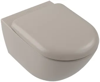 Villeroy & Boch Antao Унитаз с открытым смывным краем, настенный, смыв TwistFlush, Almond (Светло бежевый) CeramicPlus, без сиденья 4674T0AM 