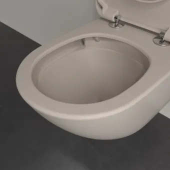 Villeroy & Boch Antao Унитаз с открытым смывным краем, настенный, смыв TwistFlush, Almond (Светло бежевый) CeramicPlus, без сиденья 4674T0AM 