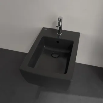 Villeroy & Boch Memento 2.0 Биде, настенный, 375 x 560 mm, Pure Black CeramicPlus 443300R7