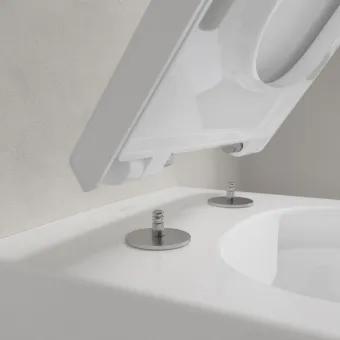 Villeroy & Boch Memento 2.0 Унитаз с открытым смывным краем, настенный, смыв DirectFlush, Альпийский белый CeramicPlus 4633R0R1