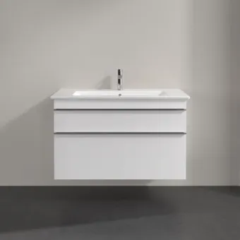 Villeroy & Boch Venticello КОМПЛЕКТ Тумба под раковину, 2 выдвижных ящика, 953 x 590 x 502 mm, Glossy White / Glossy White+Venticello Pаковина для установки на тумбу, 1000 x 500 x 170 mm, с переливом, Альпийский белый A92601DH+4104AL01