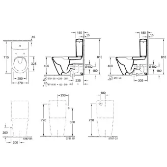 Villeroy & Boch Architectura Чаша напольного унитаза, Альпийский белый 5691R001