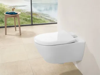Villeroy & Boch Subway 2.0 Сиденье с крышкой для унитаза SlimSeat, с функцией автоматического опускания (SoftClosing), со снимаемым сиденьем (QuickRelease), Альпийский белый 9M78S101