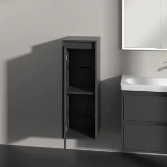 Villeroy & Boch Skyla Шкаф Боковой, 1 дверь, 1 выдвижной ящик, 350 x 1000 x 349 mm, Graphite / Graphite C80200VR