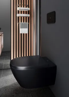 Villeroy & Boch Subway 2.0 Унитаз с открытым смывным краем, настенный, смыв DirectFlush, Pure Black CeramicPlus 5614R0R7