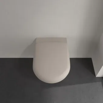 Villeroy & Boch Antao Унитаз с открытым смывным краем, настенный, смыв TwistFlush, Almond (Светло бежевый) CeramicPlus, без сиденья 4674T0AM 