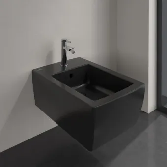 Villeroy & Boch Memento 2.0 Биде, настенный, 375 x 560 mm, Pure Black CeramicPlus 443300R7