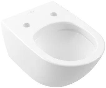 Villeroy & Boch Subway 3.0 Унитаз с открытым смывным краем, настенный, смыв TwistFlush, Stone White (Белый матовый) CeramicPlus 4670T0RW