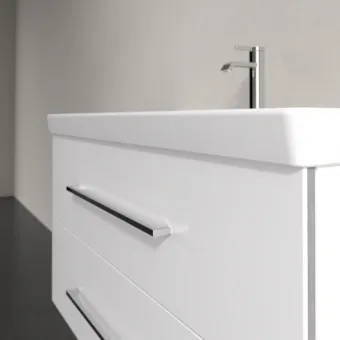 Villeroy & Boch Avento КОМПЛЕКТ Тумба под раковину, 2 выдвижных ящика, 980 x 514 x 484, Белое стекло A89200B4 + Раковина 4156A501