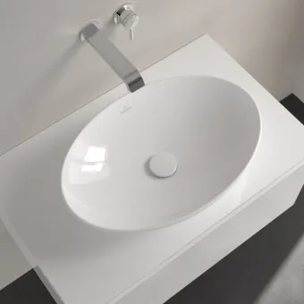 Villeroy & Boch Loop & Friends Раковина для установки на столешницу, 560 x 380 x 120 mm, Альпийский белый, с переливом, нешлифованный 4A470101