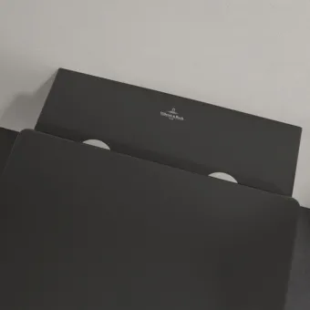 Villeroy & Boch Memento 2.0 Унитаз с открытым смывным краем, настенный, смыв DirectFlush, Pure Black CeramicPlus + Сиденье + Биде
