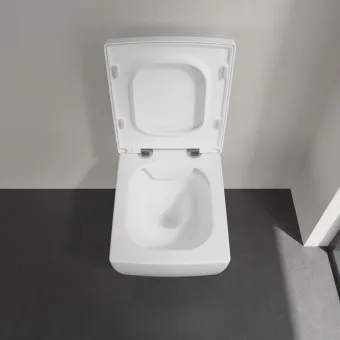 Villeroy & Boch Memento 2.0 Унитаз с открытым смывным краем, настенный, смыв DirectFlush, Альпийский белый CeramicPlus 4633R0R1