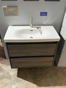 Villeroy & Boch Skyla КОМПЛЕКТ Тумба под раковину, 2 выдвижных ящика, 772 x 596 x 439 mm, Stone Oak +Skyla Pаковина для установки на тумбу, 800 x 460 x 160 mm, с переливом, Альпийский белый C79600RK+5A518001