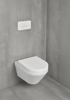 Villeroy & Boch Architectura Комбинированная упаковка подвесной унитаз со смывом TwistFlush[e³],с сиденьем Альпийский белый 4694CL01