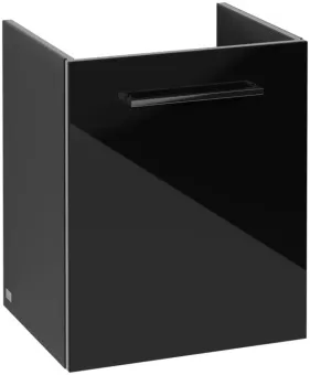 Villeroy & Boch Avento КОМПЛЕКТ Тумба под раковину, 1 дверь, 430 x 514 x 352 mm, Стекло черное A88700B3 +Avento Раковина компактная, 450 x 370 x 180 mm, Альпийский белый, с переливом, нешлифованный 73584501