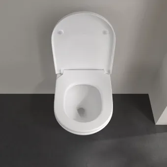 Villeroy & Boch Subway 3.0 Унитаз с открытым смывным краем, настенный, смыв TwistFlush, Stone White (Белый матовый) CeramicPlus 4670T0RW
